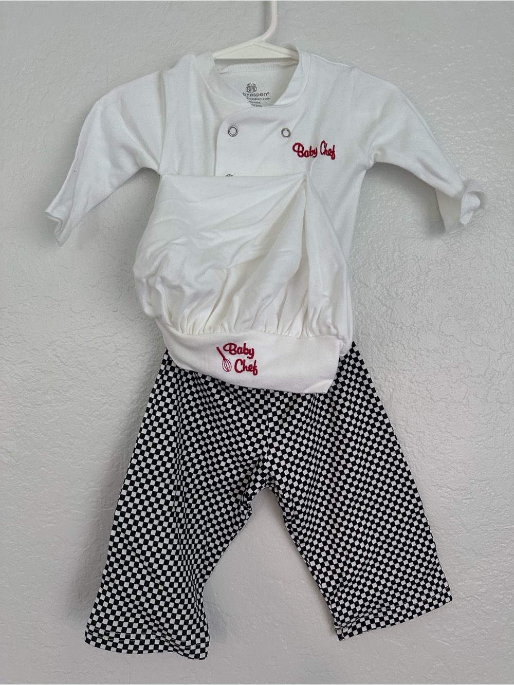 Baby Chef Toddler Chef Outfit - White Top & Black Check Pants